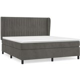 Box spring postelja z vzmetnico temno siva 160x200 cm žamet, (20790264) | Shoptok.si