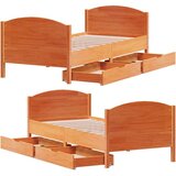 vidaXL Okvir kreveta bez madraca voštano smeđi 75 x 190 cm od borovine | shoptok.hr