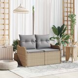  Vrtni kauč s jastukom Bež 121 x 62 x 69cm poliratan | shoptok.hr