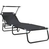  Sklopiva ležaljka za sunčanje 2 pcs Crna 190 x 57 x 81 cm | shoptok.hr