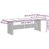 vidaXL Vrtni set za objed 9 pcs Crna Poli ratan | shoptok.hr