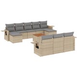 Maison Chic Seti vrtnega pohištva - Vrtna garnitura - Vrtni pohištvo set 11-delna z blazinami bež poli ratan, (21810084) | Shoptok.si