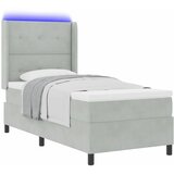  s opruga kutije Svijetlo siva 90 x 200 cm Baršun | shoptok.hr