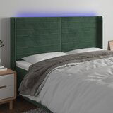  the living store led posteljno vzglavje temno zeleno 203x16x118/128 cm žamet - led vzglavje, (21452098) Cene