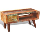  Klubska mizica z zaobljenimi robovi in 1 predalom predelan les, (20712857) | Shoptok.si