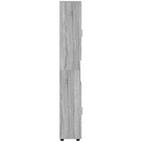 vidaXL Kopalniška omarica z vrati TULUM Siva sonoma 37 x 31.5 x 203 cm | Shoptok.si