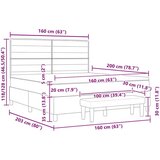 Box spring krevet Svijetlo siva 160 x 200 cm tkanina | shoptok.hr