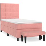 The Living Store Box spring postelja z vzmetnico roza 90x190 cm žamet - Box Spring Postelja, (21489017) | Shoptok.si