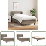 The Living Store Box spring postelja z vzmetnico taupe 100x200 cm blago - Box Spring Postelja, (21737216) Cene
