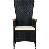  Vrtna garnitura - 6-dijelni vrtni blagovaonski set s jastucima crni Crna i smeđa 6 | shoptok.hr