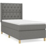 The Living Store Box spring postelja z vzmetnico temno siva 80x200 cm blago - Box Spring Postelja, (21520498) | Shoptok.si