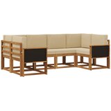 vidaXL Zunanja garnitura za sedenje z blazino 6 pcs Naravna in bež, (5000281927) | Shoptok.si