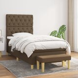  s oprugama i madracem tamnosmeđi 80x200 cm od tkanine | shoptok.hr