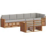  Set vanjskih sofa 8 kom. Prirodna i svijetlo siva Poliester | shoptok.hr