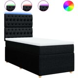 vidaXL Box spring postelja z vzmetnico črna 100x200 cm blago | Shoptok.si