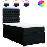 vidaXL Krevet s oprugama i madracem crni 100 x 200 cm od tkanine | shoptok.hr