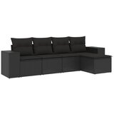 Maison Chic Seti vrtnega pohištva - Vrtna garnitura - Vrtni pohištvo set 5-delna z blazinami črn poli ratan, (21819242) | Shoptok.si