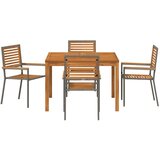  Vrtni set za objed 5 kom. Siva Čvrsto drvo akacije 110 x 110 x 75 cm | shoptok.hr