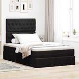  Otomanski okvir kreveta s madracima crni 120x190 cm baršunasti | shoptok.hr