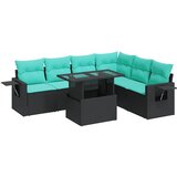 vidaXL Vrtna sedežna garnitura z blazinami 7-delna rjav ratan/akacija, (22048171) | Shoptok.si