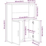 vidaXL Knjižna omara betonsko siva 60x24x85 cm inženirski les | Shoptok.si