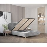 Maison de Rêve Sivi tapecirani bračni krevet s prostorom za odlaganje s podnicom 140x200 cm Noto – | shoptok.hr