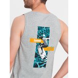 Ombre Summer Vibe printed men's cotton tank top - grey melange | shoptok.hr