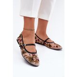 Boto Ballet Flats With Embroidery And Strap Black Lilindraen | Shoptok.si