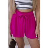 Kesi Włoski Women's viscose shorts with a tie at the waist - fuchsia | Eponuda.ba
