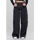 Urban Classics Women's Mid Waist Cargo denim pants black | ePonuda.com