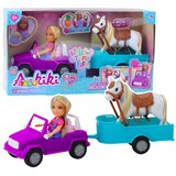  Set za lutke Ankiki: Automobil kabriolet s prikolicom i konjem | shoptok.hr