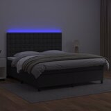 Krevet box spring s madracem LED crni 180x200cm od umjetne kože | Eponuda.ba