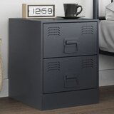 The Living Store Nočna omarica antracit 34,5x39x44 cm jeklo - Nočna Omarica, (21568428) | Shoptok.si