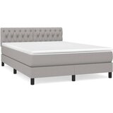  Krevet box spring s madracem svjetlosivi 140x200 cm od tkanine Slike