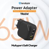  Punjač univerzalni terabyte TR65W, gan, pps, pd 3.0, qc 3.0, 65W sa pd type c kablom crni ce | ePonuda.com