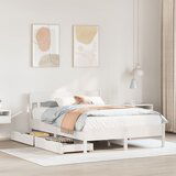 vidaXL Posteljni okvir brez vzmetnice bel 120x190 cm trdna borovina | Shoptok.si