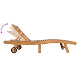  Ležaljka 2 pcs Smeđa Čvrsto teak drvo | shoptok.hr