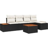  Set od 6 dijelova za vrt s jastučićima crnog poli ratana | shoptok.hr