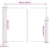  Bočna tenda na uvlačenje krem 160 x 500 cm | shoptok.hr
