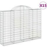  Obokane gabion košare 15kosov 200x30x140/160cm pocinkano železo, (20981908) | Shoptok.si