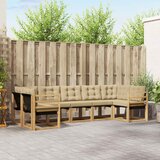  Set vanjskih sofa 7 kom. Bijela i bež Smeđa 304 x 126,5 x 73 cm | shoptok.hr