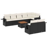  9-dijelni set vrtnih sofa s jastucima crni od poliratana | shoptok.hr