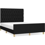  Posteljni okvir z vzglavjem črn 140x200 cm blago, (20903900) | Shoptok.si