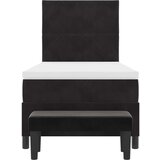 Box Spring Krevet s madracem i klupom Crni 100x200 cm Baršun | shoptok.hr