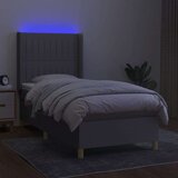  Box spring s madracem LED svjetlosivi 90x200 cm tkanina | shoptok.hr