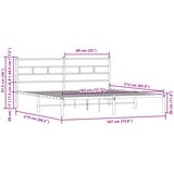  Okvir kreveta bez madraca s uzglavljem boja hrasta 183x213 cm | shoptok.hr