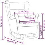  Stolica za ljuljanje 74x90x102 cm tamnosmeđa od tkanine | shoptok.hr