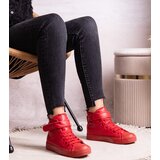 Gemre Red high-top sneakers made of eco leather Bonbonita | Shoptok.si