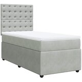 Box spring krevet s madracem svjetlosivi 90x190 cm baršunasti | shoptok.hr