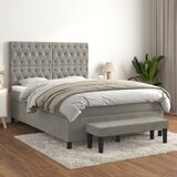 Krevet s oprugama i madracem svjetlosivi 140x200 cm baršunasti | shoptok.hr